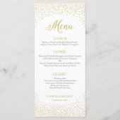 Moderne Elegante Gouden Confetti Bruiloft Menu (Voorkant)