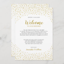 Moderne Elegante Gouden Confetti Bruiloft Welkomst
