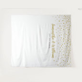 Moderne Elegante Gouden Confetti Trouwachtergrond Wandkleed (Voorkant (horizontaal))