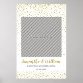 Moderne Elegante Gouden Confetti Trouwfotolijst Poster (Voorkant)