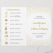 Moderne Elegante Gouden Confetti Trouwprogramma (Voorkant)