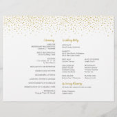 Moderne Elegante Gouden Confetti Trouwprogramma (Achterkant)