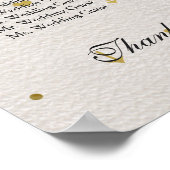 Moderne Elegante Gouden Confetti Trouwstoelindelin Poster (Hoek)