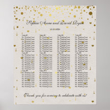 Moderne Elegante Gouden Confetti Trouwstoelindelin