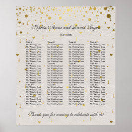 Moderne Elegante Gouden Confetti Trouwstoelindelin Poster