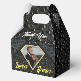 Moderne Elegante Gouden Diamant Aangepaste Bruilof Bedankdoosjes