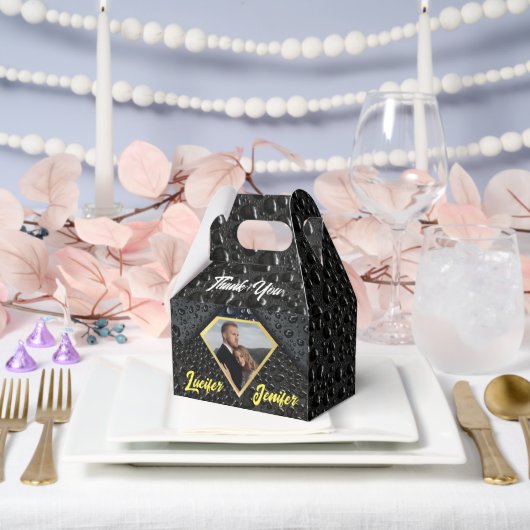 Moderne Elegante Gouden Diamant Aangepaste Bruilof Bedankdoosjes (Huwelijk)