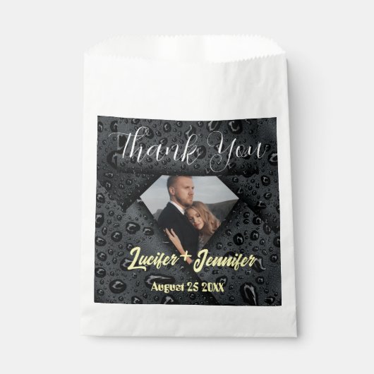 Moderne Elegante Gouden Diamant Aangepaste Foto Br Bedankzakje (Voorkant)