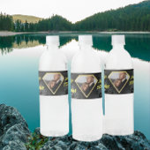 Moderne Elegante Gouden Diamant Huwelijk  Waterfles Etiket