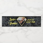 Moderne Elegante Gouden Diamant Huwelijk  Waterfles Etiket (Enkel label)