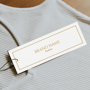 Moderne Elegante Gouden en Witte Hangtags Mini Visitekaartjes