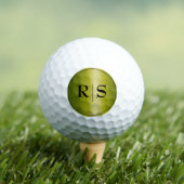 Moderne Elegante Gouden en Zwarte Monogram Golfballen (Insitu Shirt)