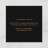 Moderne elegante gouden en zwarte schoonheidssalon afsprakenkaartje (Achterkant)
