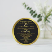 Moderne Elegante Gouden Folie Bruiloft Kaart (Staand voorkant)