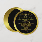 Moderne Elegante Gouden Folie Bruiloft Kaart (Voorkant / Achterkant)