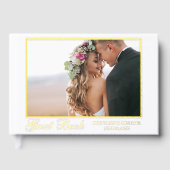 Moderne Elegante Gouden Fotobruiloft Gastenboek (Voorkant)