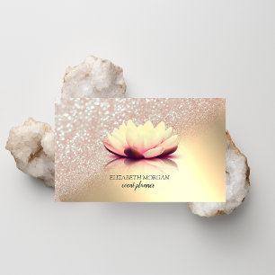 Moderne Elegante Gouden Glitter Bokeh Ombre Lotus Visitekaartje