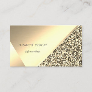 Moderne Elegante Gouden Glitter, Geometrisch, Abst Visitekaartje