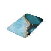 Moderne Elegante Gouden Glitters Turkoois Marmer Badmat (Gekanteld)