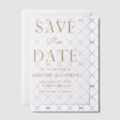 Moderne Elegante Gouden Huwelijk Save The Date Vellum Uitnodigingen (Offset (Uitnodiging))