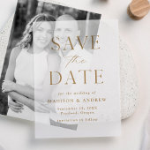 Moderne Elegante Gouden Huwelijk Save The Date Vellum Uitnodigingen