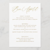 Moderne Elegante Gouden Kalligrafie Trouwmenu Menu (Voorkant)