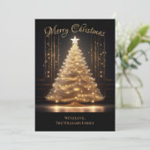 Moderne Elegante Gouden Kerstboom Feestdagenkaart (Staand voorkant)