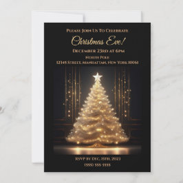 Moderne Elegante Gouden Kerstboom Kaart