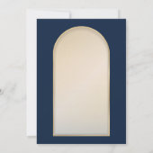 Moderne elegante gouden lijsten rozen marineblauw kaart (Achterkant)