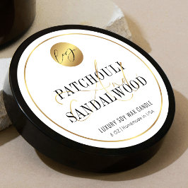 Moderne Elegante Gouden Logo Kaarsen Verpakking Ronde Sticker