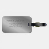 Moderne Elegante Gouden Metallic monogrammed Naam Bagagelabel (Achterkant horizontaal)