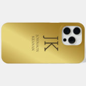Moderne Elegante Gouden Metallic monogrammed Naam Case-Mate iPhone Case (Achterkant (horizontaal))