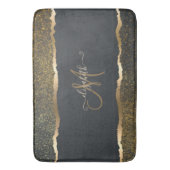 Moderne Elegante Gouden Monogram Badmat (Voorkant Verticaal)