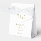 Moderne Elegante Gouden Monogram Bruiloft Bedankdoosjes (Voorkant Zijde)