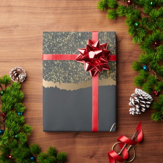 Moderne Elegante Gouden Monogram Cadeaupapier (Feestdagen Geschenken)