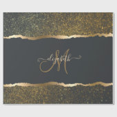 Moderne Elegante Gouden Monogram Cadeaupapier (Vlak)