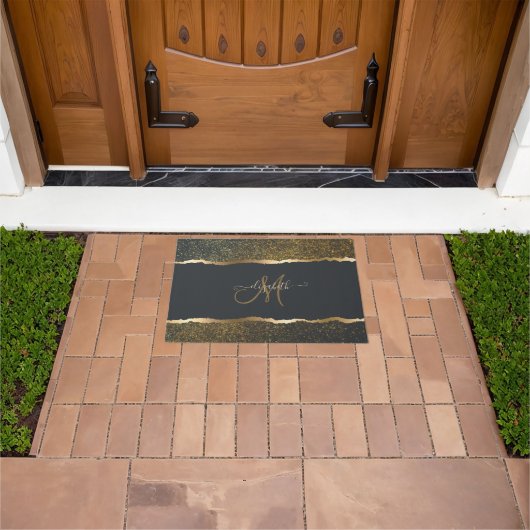 Moderne Elegante Gouden Monogram Deurmat (Buiten)