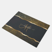 Moderne Elegante Gouden Monogram Deurmat (Schuin)