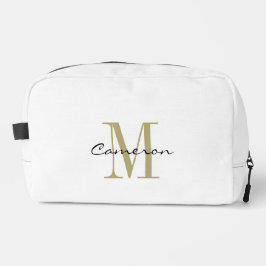 Moderne Elegante Gouden Monogram Gepersonaliseerd Toilettasje