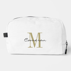 Moderne Elegante Gouden Monogram Gepersonaliseerd Toilettasje