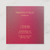 Moderne Elegante Gouden Monogram Gestructureerde K Vierkante Visitekaartje (Achterkant)