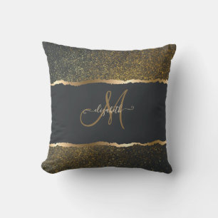 Moderne Elegante Gouden Monogram Kussen