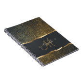 Moderne Elegante Gouden Monogram Notitieboek (Rechterzijde)