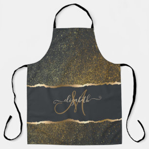 Moderne Elegante Gouden Monogram Schort
