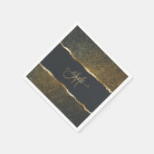 Moderne Elegante Gouden Monogram Servet (Hoek)