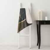 Moderne Elegante Gouden Monogram Sherpa Deken (In situ)
