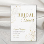 Moderne Elegante Gouden Pioenrozen Schets Bruiloft Kaart