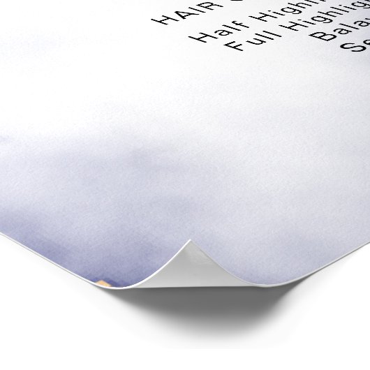 Moderne Elegante Gouden Schoonheidssalon prijstlij Poster (Hoek)