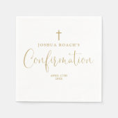 Moderne Elegante Gouden Script Bevestiging Servet (Voorkant)