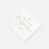 Moderne Elegante Gouden Script Bevestiging Servet (Hoek)